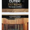 CUTEK-Extreme-Premixed-Samplewebp | CUTEK Wood Protection Close-up of Cutek Extreme wood oil sachet with 'Pre-Mixed Sample' label against a wood-grain background