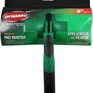 Dynamic premium pad painter with green and black handle in packaging (blister pack).