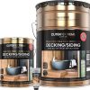 cutek-extremejpg | CUTEK Wood Protection Two metal cans of Cutek Extreme deck/siding wood oil for exterior use, with black and bronze labels showing a wooden deck scene.