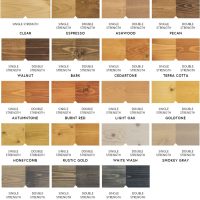 #image_title Grid of wood veneer color swatches with finish names (e.g., Clear, Espresso, Ashwood, Pecan, Walnut, Bark, Cedartone, Terra Cotta, Autumntone, Burnt Red, Light Oak, Goldtone, Honeycomb, Rustic Gold, White Wash, Smokey Gray, Blue Slate, Graphite Gray, Black Ash).