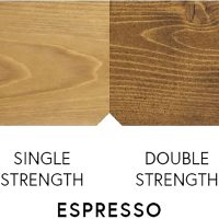 #image_title Two wooden panels labeled 'Single Strength' and 'Double Strength' representing espresso options, with 'ESPRESSO' text partially visible below.
