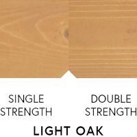 #image_title Wooden panel with a small triangular notch at the bottom center and text beneath reading 'SINGLE STRENGTH' and 'DOUBLE STRENGTH' with 'LIGHT OAK' shown below (cardboard-like texture).