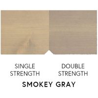#image_title Two wood panels side by side labeled 'Single Strength' and 'Double Strength' in Smokey Gray.